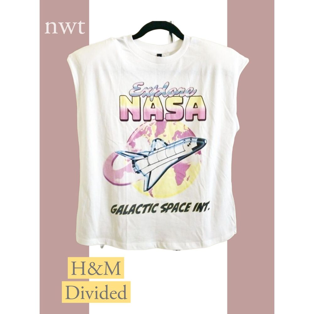 NWT H&M Divided NASA Explore Muscle Tshirt, Sz S